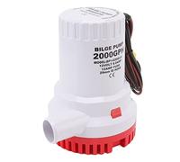 Generic 2000 GPH Silent Bilge Pump for Pond Pool Marine, Durable Submersible Drain Pump for Boat RV Spa, Resistant Plastic 1.14in Outlet Diameter (12V)