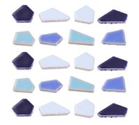 Generic 200G DIY Irregular Ceramic Mosaic Tiles Assortment Blue Mixed Particulate Stone Pieces for Creative Crafting Home Decoration and Mosaic Making Supplies