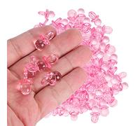 Generic 200Pcs Acrylic Pacifier Baby Nipples Baptism Gift Set, Small Acrylic Pacifiers for DIY Design, High Gloss Baby Nipple Accessories for Party Decoration (Pink)