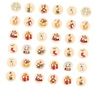 Generic 200pcs Christmas Wooden Sewing Buttons Craft Buttons for DIY Scrapbooking Card Making Holiday Decorations with Mixed Festive Patterns