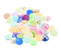 Generic 200pcs Resin Imitation Half Pearl Flatback Beads for Nail Art and Crafts, Sturdy and Practical Decorative Flat Top round Pendants to Decorate Pendants and DIY Projects Random Color
