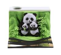 Generic 2025 Desk Calendar, 3D Panda Calendar Note Pad, DIY Tear-Away Calendar, Creative Paper Carving Art Memo Pad with Gift Box and Acrylic Display Box for Home Office School Desktop Decoration