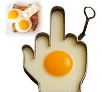 Generic 2025 New Funny Middle Finger Shaped Egg Mold, Metal Kitchen Gadget, Novelty Cooking Tool for Adults (A)