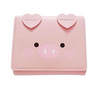 Generic 2026 Adorable Piglet Cartoon Pouch Wallet With Zipper Keychain Holder Portable Small Change Purse For Ladies Teens Cute Novelty Daily Organizer Charm