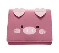 Generic 2026 Adorable Piglet Cartoon Pouch Wallet With Zipper Keychain Holder Portable Small Change Purse For Ladies Teens Cute Novelty Daily Organizer Charm