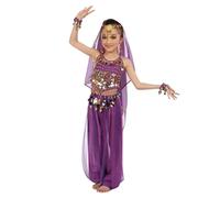 Generic 2026 - Indian Dance Costume for Girls, Children's Dance Show, Belly Dance, Sequin Mesh Set Girls' Dress 80, purple, 3-4 Years