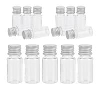Generic 20pcs 10ml Plastic Travel Bottles with Aluminum Screw Caps, Leakproof Small Vials for Skincare Containers, Essential Oils, Cosmetics, and Laboratory Sample Storage