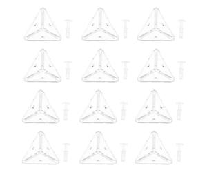 Generic 20pcs Acrylic Right Angle Brackets for Display Boxes, Triangular Corner Braces with Clip-on Method and Easy Installation, for DIY Display Case and Shelf Support