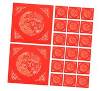 Generic 20pcs Batik Ten Thousand Years Red Rice Paper Red Paper Chinese Spring Couplets Chinese Red Xuan Papers Duilian Paper Cut Chinese Chunlian Paper Fu Charater Blank Sumi Paper Red