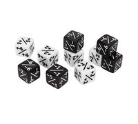 Generic 20Pcs Black and White 4 Sided Dice for Math Teaching and Counter Skills Development in Classrooms