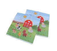 Generic 20pcs Disposable Farm Animals Party Napkins Made of Paper with Rectangular Shape, for Boys and Girls Birthday or Baby Shower Party Supplies