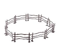 Generic 20pcs DIY Mini Garden Fence Set for Little Animals Models, Brown Pvc Farm Corral Fence Accessories with Circle and Star Shapes, for Home Play and Miniature Farm Scenes