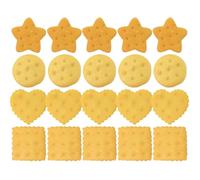 Generic 20pcs Fake Cookies Biscuit Prop Set with Real Touch Feeling, Safe Odorless Resin and Plastic Material for Bakery and Food Trade Showcase Decoration Style