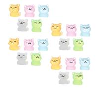 Generic 20pcs Glow the Dark Cat Figurines Miniature Resin Cat Statues for Dollhouse Fairy Gardens Micro Landscapes Luminous Japanese Figures