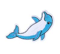 Generic 20Pcs Lovely Dolphins Pattern Embroidery Cloth Patches for Clothes Decoration, Wear Resistant and Easy to Sew for Jackets, Jeans, Hats, T-Shirts, 2.8 X 1.6in