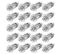 Generic 20pcs Metal Expansion Bolts Hollow Door Anchor Kit Screws 6x25mm Short Hollow Wall Anchors for Drywall and Plasterboard Fixing