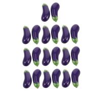 Generic 20PCS Mini Eggplants Realistic PVC Miniature Vegetables for Dollhouse Kitchen Decor for DIY Food Projects and Cognitive Learning Models Faux Vegetables