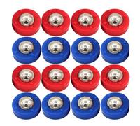 Generic 20pcs Mini Shuffleboard Puck Replacement Set with Rollers Beads for Tabletop Games Easy Install Accessories for Curling and Shuffleboard Home and Club Use Blue and Red Components