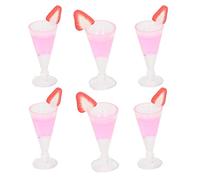 Generic 20Pcs Miniature Cocktail Glasses Elegant Decoration for 1/12 Dollhouse Kitchen Dining Room Made of Resin (Pink)