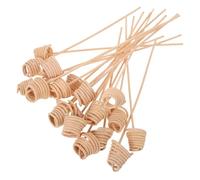 Generic 20pcs Natural Wood Rattan Reed Diffuser Sticks for Aroma Refill Replacement Wavy Spiral Design for Continuous Fragrance in Home and Office Flower Arrangement Aromatherapy