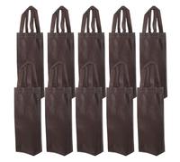 Generic 20PCS Non-Woven Fabric Wine Bottle Tote Bags with Handle, Single Bottle Reusable Wine Carrying Pouches for, Parties, and Christmas, Coffee Color