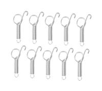 Generic 20pcs Rabbit Cage Door Spring Hook Guinea Pig Spring Latch Hook Metal Tension Spring Hook Spring Cage Latch Cage Door Fixed Hook Door Spring Latch for Fixing Stainless Steel Silver