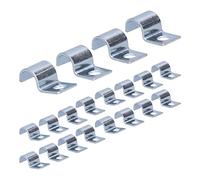 Generic 20PCS Single Hole Pipe Clamp, Durable Zinc Plated Stainless Steel, Ideal for Rubber Rings & Steel Pipes, 304 Material, Silver Color (14mm)
