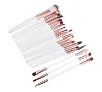Generic 20pcs Wooden Makeup Brush Set for Face Eyebrow Eye Shadow Brush Kit Smooth Handle for Daily Use