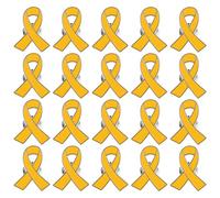 Generic 20pcs Yellow Ribbon Donation Lapel Pin Alloy Metal Awareness Pin with Elegant Enamel Ribbon Design for Charity Donation Events and Team Building Campaigns