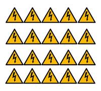 Generic 20sheets Large Self-adhesive Electric Fence Caution Stickers Yellow Triangle High Voltage Safety Warning Decals for Electrical Shock Hazard Awareness Paper Material for Home Office