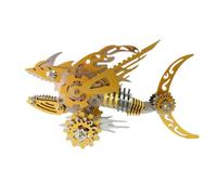 generic 211+PCS 3D Metal Megalodon Model puzzles Kit, High Difficulty 3D DIY Mechanical puzzle, Metal models for adults to build