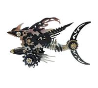 generic 211+PCS 3D Metal Megalodon Model puzzles Kit, High Difficulty 3D DIY Mechanical puzzle, Metal models for adults to build