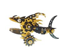 generic 211+PCS 3D Metal Megalodon Model puzzles Kit, High Difficulty 3D DIY Mechanical puzzle, Metal models for adults to build