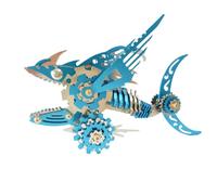 generic 211+PCS 3D Metal Megalodon Model puzzles Kit, High Difficulty 3D DIY Mechanical puzzle, Metal models for adults to build