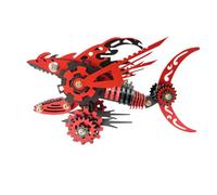 generic 211+PCS 3D Metal Megalodon Model puzzles Kit, High Difficulty 3D DIY Mechanical puzzle, Metal models for adults to build
