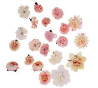 Generic 21pcs Floral Hair Clips Set for Women Layered Petal Design Alloy and Cloth Material 3d Flower Shapes Elegant and Delicate Hair Accessories for Holidays and School
