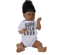 Generic 22 Inch Silicone Newborn Baby Doll with Hand Rooted Hair, As a Christmas , Ideal for Grandma's Companionship, Ideal for Nurturing Play and Collecting