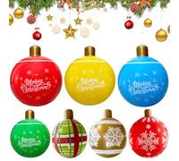 Generic 24 Inch PVC Inflatable Christmas Ball Large Outdoor Decorated Ball (Green)