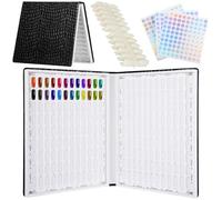 Generic 240 False Nail Tips, 1-300 Numbered Stickers, Nail Art Salons Diy Nail Design, Nail Gel Polish Organizer Book, Waterproof Pu Leather 216 Nail Colors Display Book