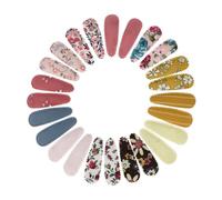 Generic 24pcs Fabric Hair Clips with Flower Embroidery Waterdrop Shape Hair Barrettes and Mixed Color for Daily Styling Random Style