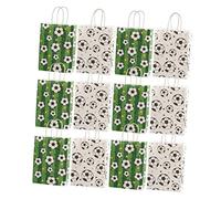 Generic 24Pcs Football Pattern Paper Bags Portable Cookie Bags for Festivals Parties Multi Purpose Storage with Double Handles for Snacks Celebrations