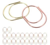 Generic 24pcs Mini Metal Decorative Paper Clips, Cute Geometric File Clips for Document Organizing, Mixed Gold and Rose Gold Paper Clamps for Office and School Supplies