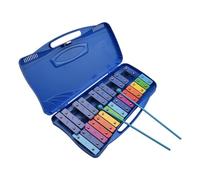 Generic 25 Note Colorful Glockenspiel Xylophone Percussion Toy with Case and Mallets for Kids Children Musical Education (Blue)