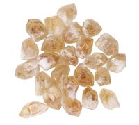 Generic 25 Pcs Rune Stone Crystal Irregular Handicraft Set Decoration Ornament for Yoga, Desk Tapes Nameplates (Yellow)