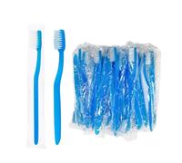 Generic 25 Pieces Blue Handle Toothbrushes Individually Wrapped, Hotel Toothrush Multipack Toothrush for Travel, Bulk Soft Bristle Tooth Brush Manual for Hotel Camping Business Trip (Blue)