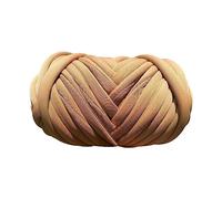 Generic 250G Chunky Yarn, Bulky Yarn, Braided Knots Throw Blanket, Jumbo Tubular Yarn, Arm Knitting Yarn for Kids, Crafts, Cat House, Macrame, Caramel