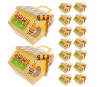 Generic 25pcs Bee Themed Paper Favor Boxes with Handle, Multipurpose Use, Unique Honeycomb Shape for Wedding Party and Spring Garden Theme Party, Candy and Treat Packaging