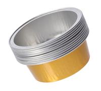 Generic 25pcs Hair Removal Waxing Bowl Wax Melt Pot Aluminum Foil Large Capacity Not Easy to Deform Golden Colour for Home Paraffin Treatment