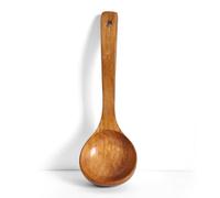 Generic 26cm Large Curved Spoon with Long Handle for Cooking and Serving, Korean Style Kitchen Utensil for Wooden Spoon, for Home and Restaurants, Made of Ko Wood - Natural Color [1,2,3]