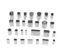 Generic 28 Shape Style Hollow Punch Cutter Set Rectangular High Carbon Steel Leather Press Tool Leather Tool for
